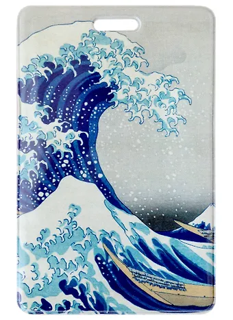 Чехол для карточек вертикальный Кацусика Хокусай Большая волна