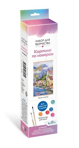 Картина для раскрашивания по номерам Бухта в горах, 30x50 см