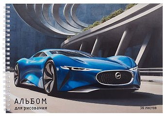 Альбом для рисования 30л А4 Спортивный авто гребень, мел.картон, выб.лак