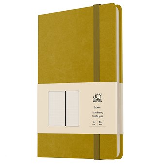 Книга для записей А4- 96л кл. Joy Book. Фисташковый мусс иск.кожа, тонир.блок, скругл.углы, ляссе, резинка