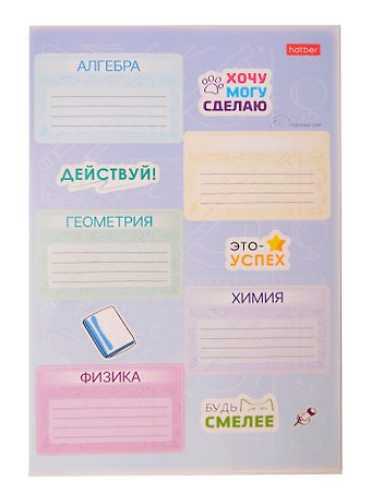 Наклейки для тетрадей Предметные, 20шт., п/п