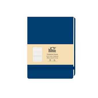 Блокнот А6 100л лин. Joy Book. Синее озеро иск.кожа, тонир.блок, скругл.углы, горизонт.резинка, карман, инд.уп.