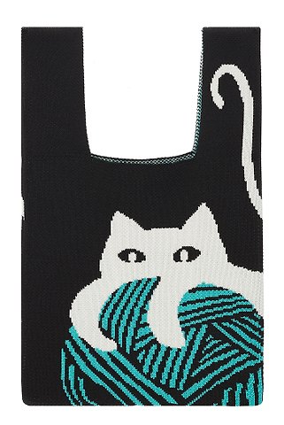 Сумочка вязаная Котик с клубком (текстиль) (20х33) (12-11515-B004)