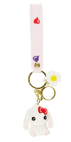 Брелок Зайчик с бантиком (ПВХ) (5,5см) (12-07573-001)