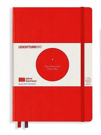 Книга для записей A5, 125 листов в точку Bauhaus Edition, твердая обложка, красный, Leuchtturm1917