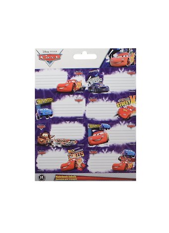 Наклейки для тетрадей Cars 7,7*3,9см, 2л в упаковке, Disney