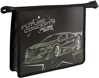 Папка для тетрадей А5 SuperCar молния, пластик
