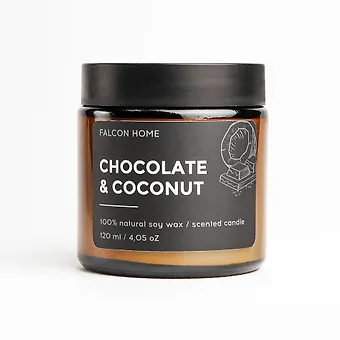 Свеча ароматическая Шоколад и кокос (120мл) (FH002)
