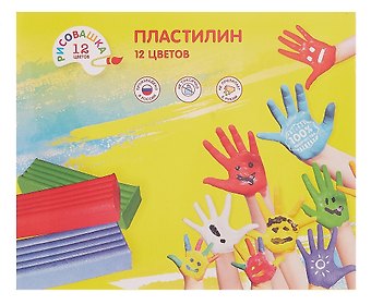Пластилин Рисовашка, 12 цветов