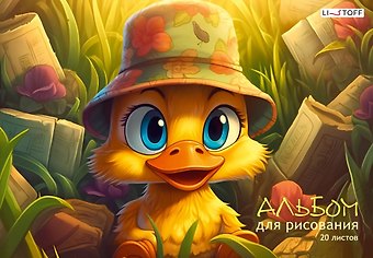 Альбом для рисования Listoff, Утенок, А4, 20 листов, на склейке