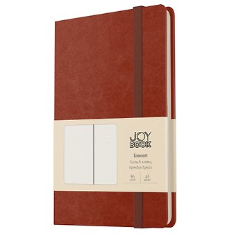 Книга для записей А5 96л кл. Joy Book. Имбирный пряник иск.кожа, тонир.блок, скругл.углы, ляссе, резинка, карман на задн.форзаце