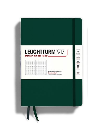 Книга для записей A5, 125 листов в точку Medium, твердая обложка, Зеленый лес, Leuchtturm1917