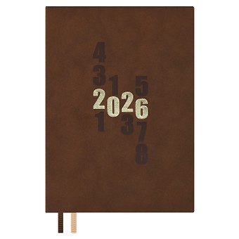 Ежедневник датированный 2026 год, А5, 176 листов, Замша, коричневый