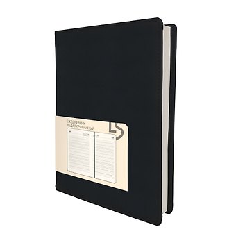 Ежедневник недат. А5 136л MAPLE черный, 7Б, иск.кожа, обл.поролон, тв.переплет, тонир.блок, скругл.углы, ляссе, инд.уп