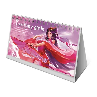 Планнер 130*200 26л Fantasy Girlsкрасно-фиолетовый, настольный, картон.обл, офсет, на спирали, европодвес
