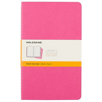 Записная книжка Moleskin Cahier Journal Large, 3 штуки, розовый нео, 40 листов, А5
