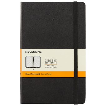 Книга для записей Moleskin Classic Large, твёрдая обложка, чёрная, 120 листов, А5