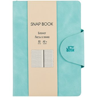 Записная книжка А6 80л лин. "Snap book. No 2" иск.кожа, интегр.переплет, клапан, термотиснение, ляссе, инд.уп.