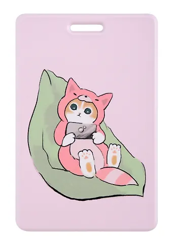 Чехол для карточек вертикальный Kawaii Котик с телефоном (ДК2024-459)