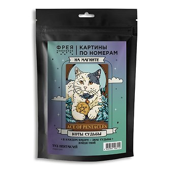 ФРЕЯ PNBM-045 Набор для раскрашивания по номерам (на магните) ( с краской-металлик ) 15 х 10 см Туз пентаклей