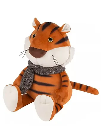 Мягкая Игрушка НГ 2022 Тигруша в вязаном шарфе (20 см)