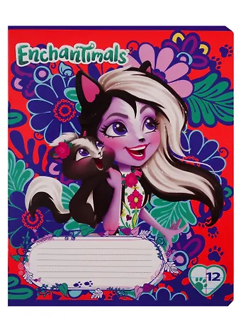 Тетрадь в клетку Enchantimals, 12 листов, в ассортименте