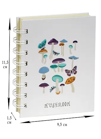 Записная книжка А6 90л лин. Mushroom, спираль, ассорти