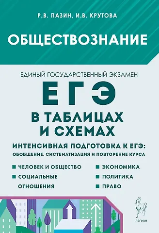 Ирина Владимировна Крутова, Роман Викторович Пазин ЕГЭ в таблицах и схемах. Обществознание. 10-11 классы. Интенсивная подготовка к ЕГЭ: обобщение, систематизация и повторение курса. Справочное пособие