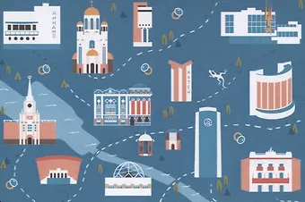 Открытка Екатеринбург Карта