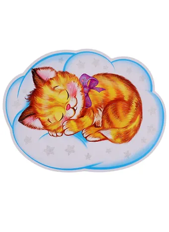 Мини-плакат Котенок спит на облаке