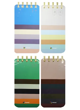 Блокнот А6- 116л 75*150 Strips карт.обл., гребень, ассорти, Lenwa