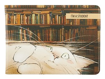 Обложка для студенческого Кот и книги (СБ2024-079)