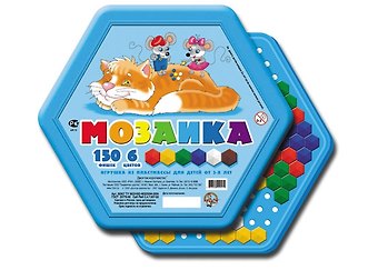 Мозаика шестигранная 150 элементов, 6 цветов