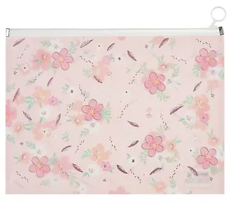 Папка на молнии А4 First flowers с расширением, пластик, ассорти