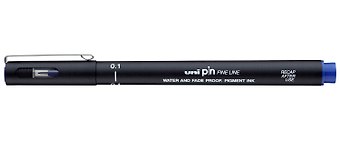 Линер синий PIN 01, толщина линии 0.28, UNI