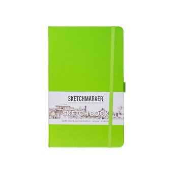 Скетчбук 13*21 80л "Sketchmarker" зеленый луг, 140г/м2, слоновая кость, тв.обл.