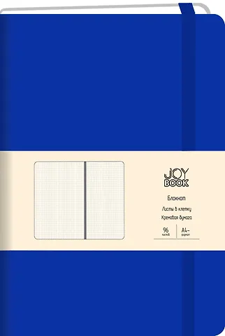 Книга для записей А4 96л кл. Joy Book. Синее озеро иск.кожа, тонир.блок, скругл.углы, ляссе, резинка, инд.уп.