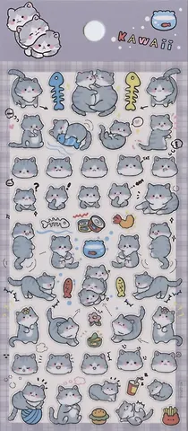 Наклейки Серые Котики