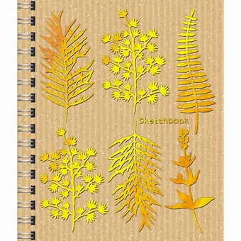 Скетчбук А6, 80л. Золотой гербарий 7Б, крафт- бумага 100гр/м2, на гребне