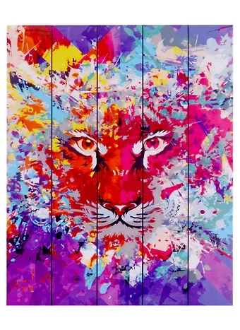 Рисование по дереву. Тигр в красках