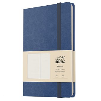 Книга для записей А5 96л кл. Joy Book. Спелая голубика иск.кожа, тонир.блок, скругл.углы, ляссе, резинка, карман на задн.форзаце