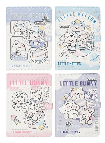 Книга для записей А5 Little Bunny с магнитной застежкой, ассорти