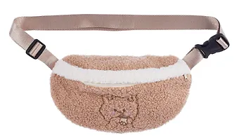 Сумочка-бананка Kawaii Мишка (кофейная) (иск.мех-барашек) (22х15) (12-38092-202405-B14)
