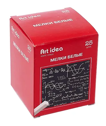 Мелки белые 25 штук, квадратные, Art idea