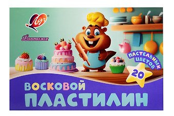 Пластилин Фантазия пастельный, восковой, 20 пастельных цветов, Луч
