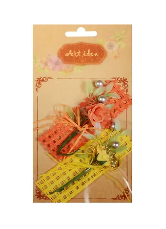 Набор бутоньерок розы на стаканчике из рафии (2шт) (08258) (14-00417-08258)