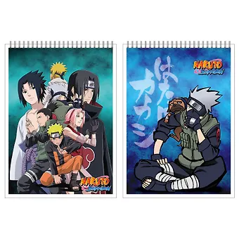 Блокнот А5 60 листов, клетка, Naruto гребень, в ассортименте