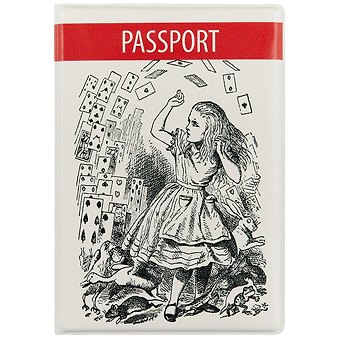 Обложка для паспорта Alice in Wonderland (Алиса с картами) (ОП2017-174)