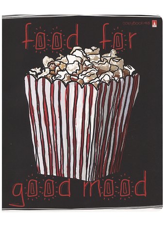 Тетрадь в клетку Альт, Food In Black, 48 листов, в ассортименте