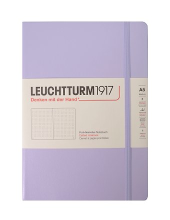 Книга для записей A5, 125 листов в точку Smooth Colours, твердая обложка, сиреневый, Leuchtturm1917